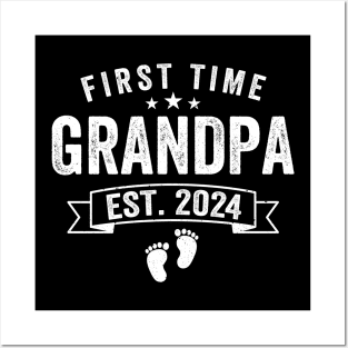 First Time Grandpa 2024 For Grandfather To Be Shirt Posters and Art